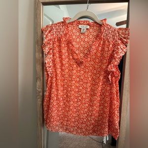 Rachel Zoe Red/Pink Floral Blouse